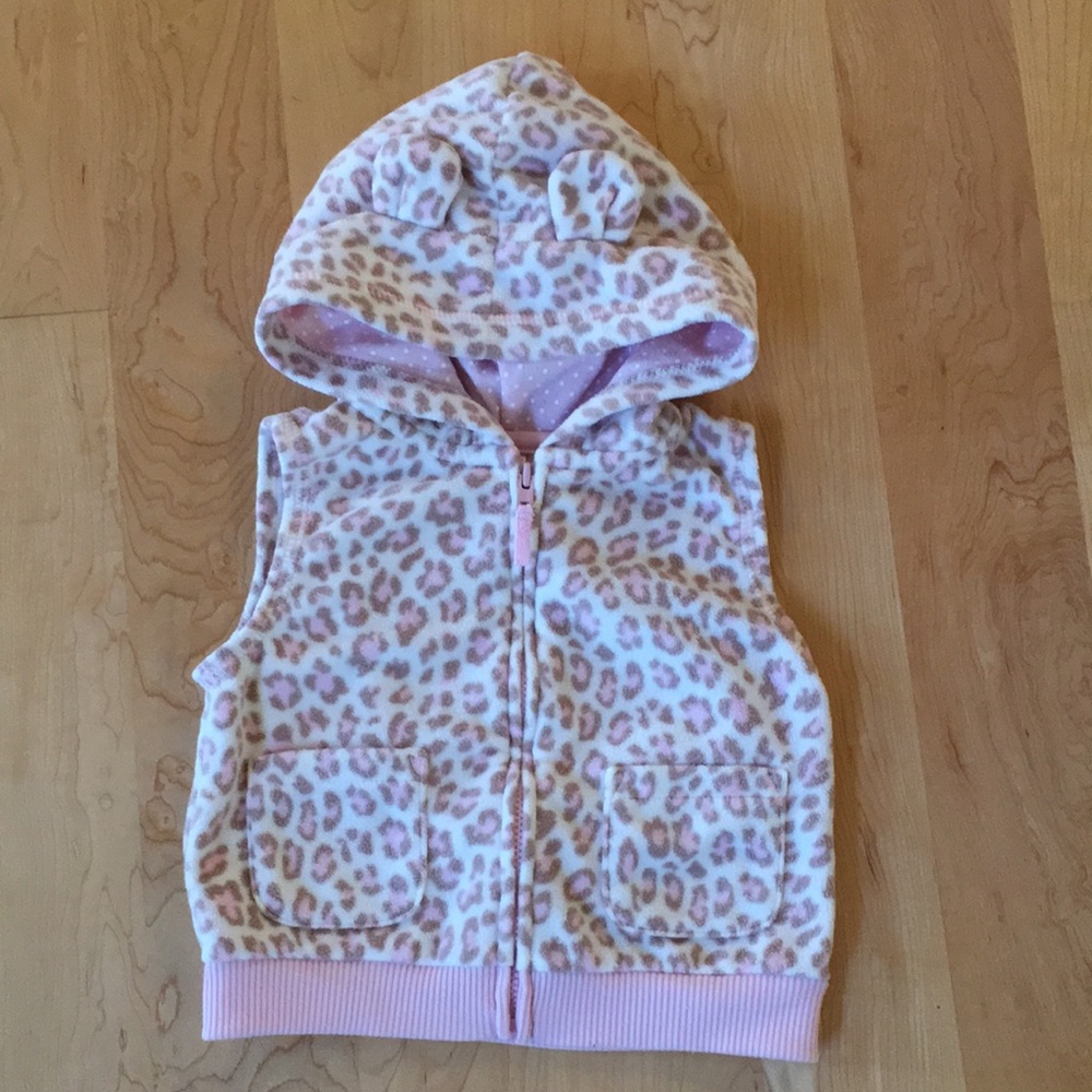 Carter’s pink leopard fleece vest